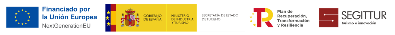 Financiado por la Unión Europea, Next Generation EU. Gobierno de España, Ministerio de Industria y Turismo, Secretaría de Estado de Turismo. Plan de Recuperación, Transformación y Resiliencia. Segittur, turismo e innovación